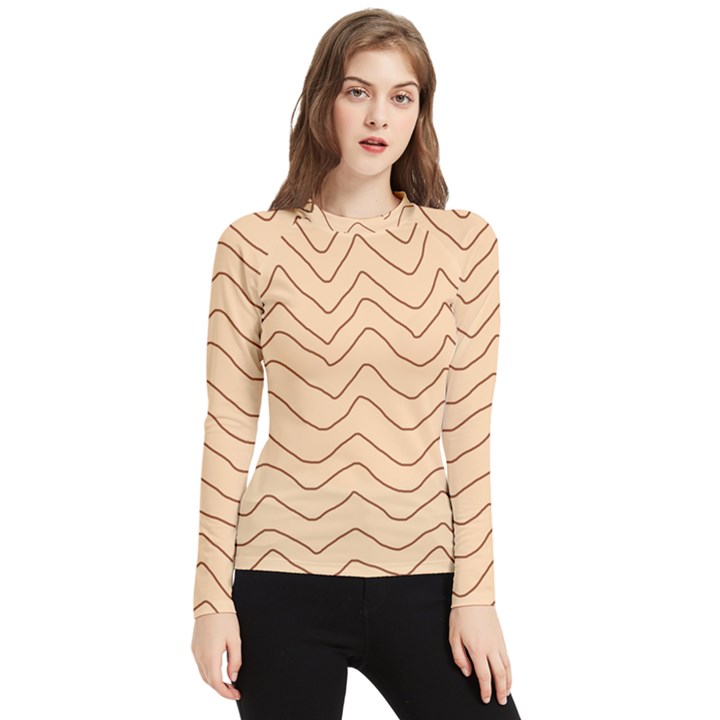 Background Wavy Zig Zag Lines Women s Long Sleeve Rash Guard