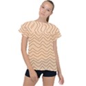 Background Wavy Zig Zag Lines Ruffle Collar Chiffon Blouse View1