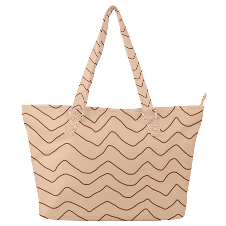 Background Wavy Zig Zag Lines Full Print Shoulder Bag