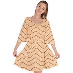 Background Wavy Zig Zag Lines Velour Kimono Dress by Cemarart