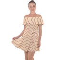 Background Wavy Zig Zag Lines Off Shoulder Velour Dress View1