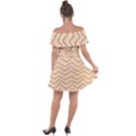 Background Wavy Zig Zag Lines Off Shoulder Velour Dress View2