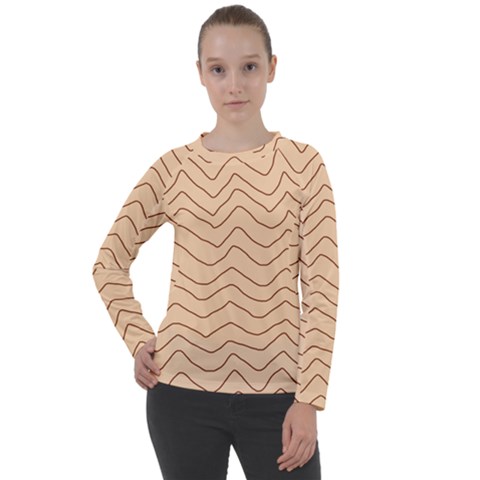 Background Wavy Zig Zag Lines Women s Long Sleeve Raglan T-shirt by Cemarart