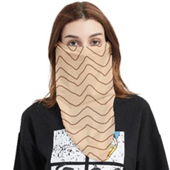 Background Wavy Zig Zag Lines Face Covering Bandana (triangle) by Cemarart