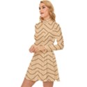 Background Wavy Zig Zag Lines Long Sleeve Velour Longline Dress View2