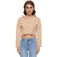 Background Wavy Zig Zag Lines Women s Lightweight Cropped Hoodie by Cemarart