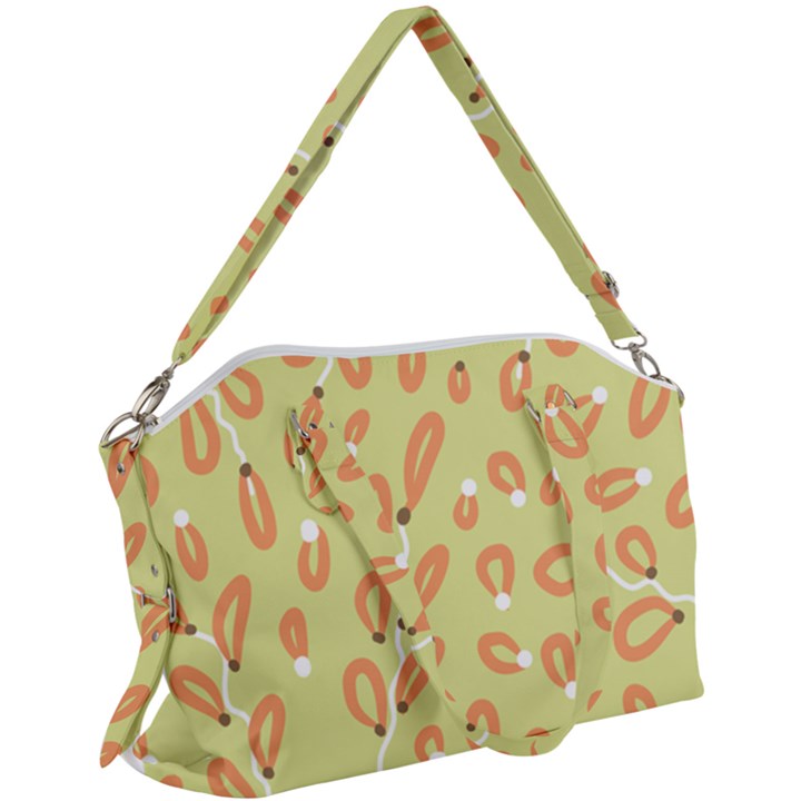 Pattern Leaves Print Background Canvas Crossbody Bag