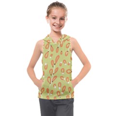 Pattern Leaves Print Background Kids  Sleeveless Hoodie by Cemarart