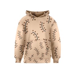 Leaves Plants Dots Pattern Kids  Pullover Hoodie by Cemarart