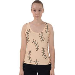 Leaves Plants Dots Pattern Velvet Tank Top by Cemarart