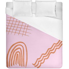 Elements Scribbles Wiggly Lines Retro Vintage Duvet Cover (california King Size) by Cemarart