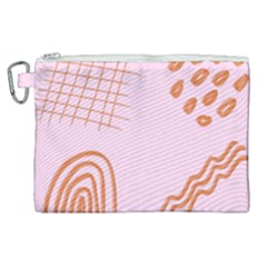 Elements Scribbles Wiggly Lines Retro Vintage Canvas Cosmetic Bag (xl) by Cemarart