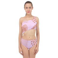 Elements Scribbles Wiggly Lines Retro Vintage Spliced Up Two Piece Swimsuit by Cemarart