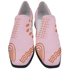 Elements Scribbles Wiggly Lines Retro Vintage Women Slip On Heel Loafers by Cemarart