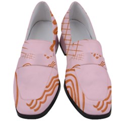 Elements Scribbles Wiggly Lines Retro Vintage Women s Chunky Heel Loafers by Cemarart