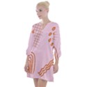 Elements Scribbles Wiggly Lines Retro Vintage Open Neck Shift Dress View1