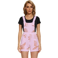 Elements Scribbles Wiggly Lines Retro Vintage Short Overalls by Cemarart