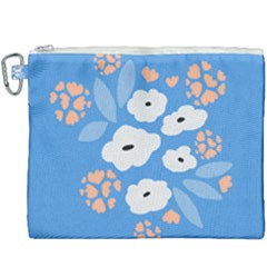 Doodle Flowers Leaves Plant Design Canvas Cosmetic Bag (xxxl) by Cemarart