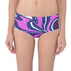 Texture Multicolour Grunge Mid-waist Bikini Bottoms by Cemarart