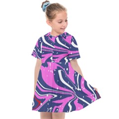 Texture Multicolour Grunge Kids  Sailor Dress by Cemarart