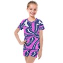 Texture Multicolour Grunge Kids  Mesh T-Shirt and Shorts Set View1