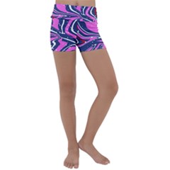 Texture Multicolour Grunge Kids  Lightweight Velour Yoga Shorts