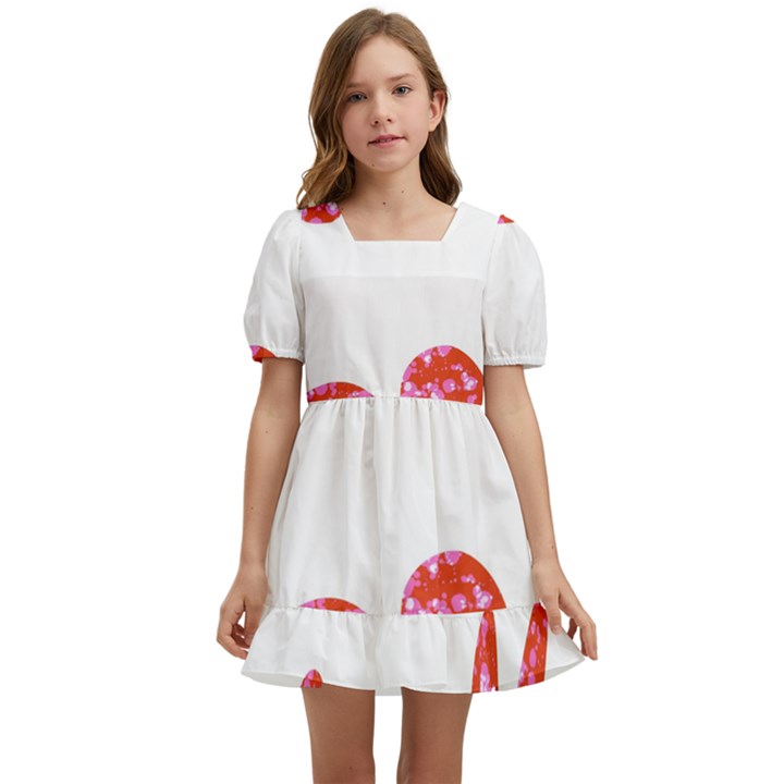 Elements Scribbles Brush Doodles Kids  Short Sleeve Dolly Dress