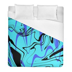 Mint Background Swirl Blue Black Duvet Cover (full/ Double Size) by Cemarart