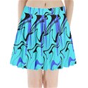 Mint Background Swirl Blue Black Pleated Mini Skirt View1