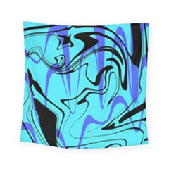 Mint Background Swirl Blue Black Square Tapestry (small)