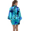 Mint Background Swirl Blue Black Long Sleeve Satin Kimono View2