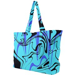 Mint Background Swirl Blue Black Simple Shoulder Bag by Cemarart