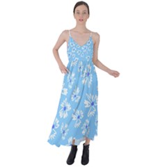 Flowers Pattern Print Floral Cute Tie Back Maxi Dress by Cemarart