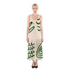 Elements Scribbles Wiggly Lines Sleeveless Maxi Dress by Cemarart