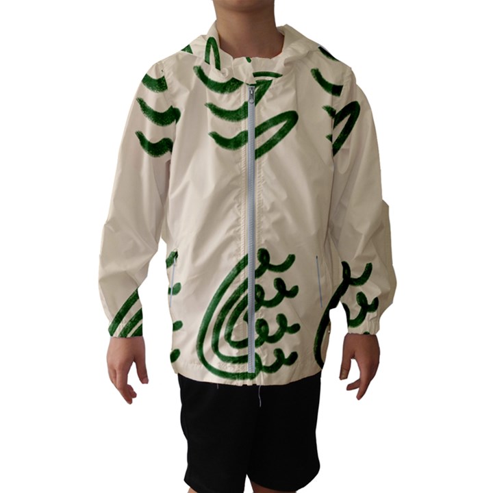 Elements Scribbles Wiggly Lines Kids  Hooded Windbreaker