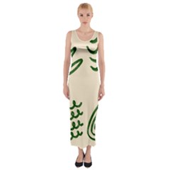 Elements Scribbles Wiggly Lines Fitted Maxi Dress by Cemarart