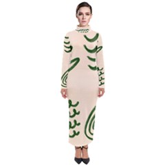 Elements Scribbles Wiggly Lines Turtleneck Maxi Dress by Cemarart