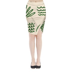 Elements Scribbles Wiggly Lines Midi Wrap Pencil Skirt by Cemarart