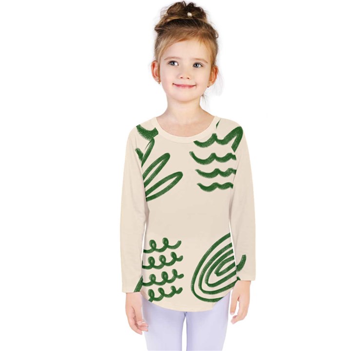 Elements Scribbles Wiggly Lines Kids  Long Sleeve T-Shirt