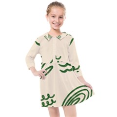 Elements Scribbles Wiggly Lines Kids  Quarter Sleeve Shirt Dress by Cemarart