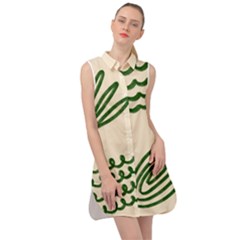 Elements Scribbles Wiggly Lines Sleeveless Shirt Dress by Cemarart