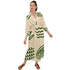 Elements Scribbles Wiggly Lines Grecian Style  Maxi Dress by Cemarart