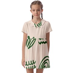 Elements Scribbles Wiggly Lines Kids  Asymmetric Collar Dress by Cemarart