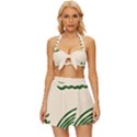 Elements Scribbles Wiggly Lines Vintage Style Bikini Top and Skirt Set  View1