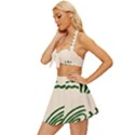 Elements Scribbles Wiggly Lines Vintage Style Bikini Top and Skirt Set  View2