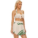 Elements Scribbles Wiggly Lines Vintage Style Bikini Top and Skirt Set  View3