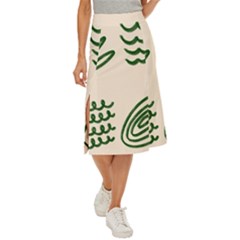 Elements Scribbles Wiggly Lines Midi Panel Skirt by Cemarart