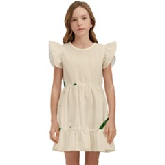 Elements Scribbles Wiggly Lines Kids  Winged Sleeve Dress by Cemarart