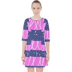 Texture Grunge Speckles Dot Quarter Sleeve Pocket Dress by Cemarart