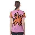 Doodle Flower Sparkles Orange Pink Women s Sport Mesh T-Shirt View2